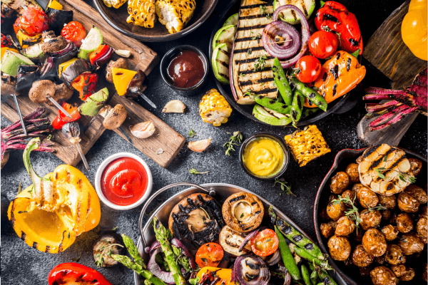 A colorful plate of healthy food